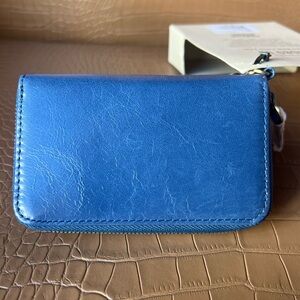 HOBO Move Genuine Leather Womens Mini Wallet Atlantis Blue One Size